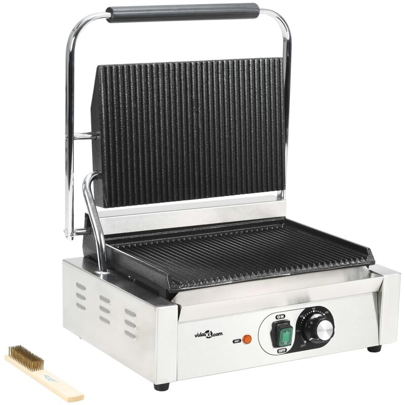 

Grill parrilla estriada 2200 W 44x41x19 cm - Plateado - Vidaxl