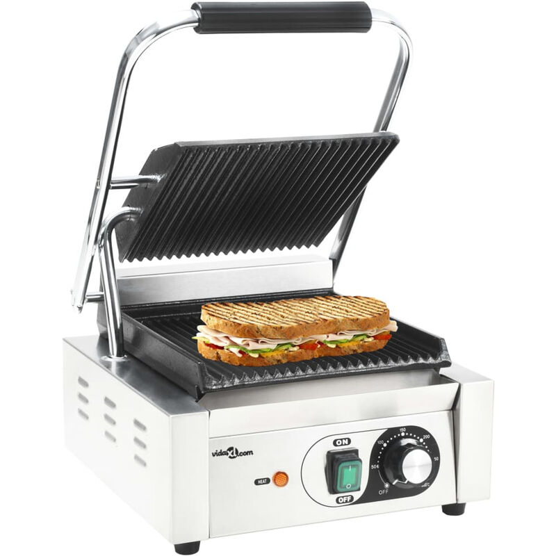 

Grill parrilla estriada de acero inoxidable 1800 W 32x41x19 cm