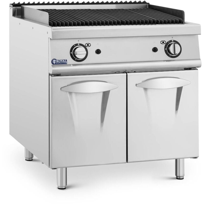 Grill pierre de lave 2 x 8 kW 50 à 460 °C Propane/LPG/gaz naturel 80 x 73 cm