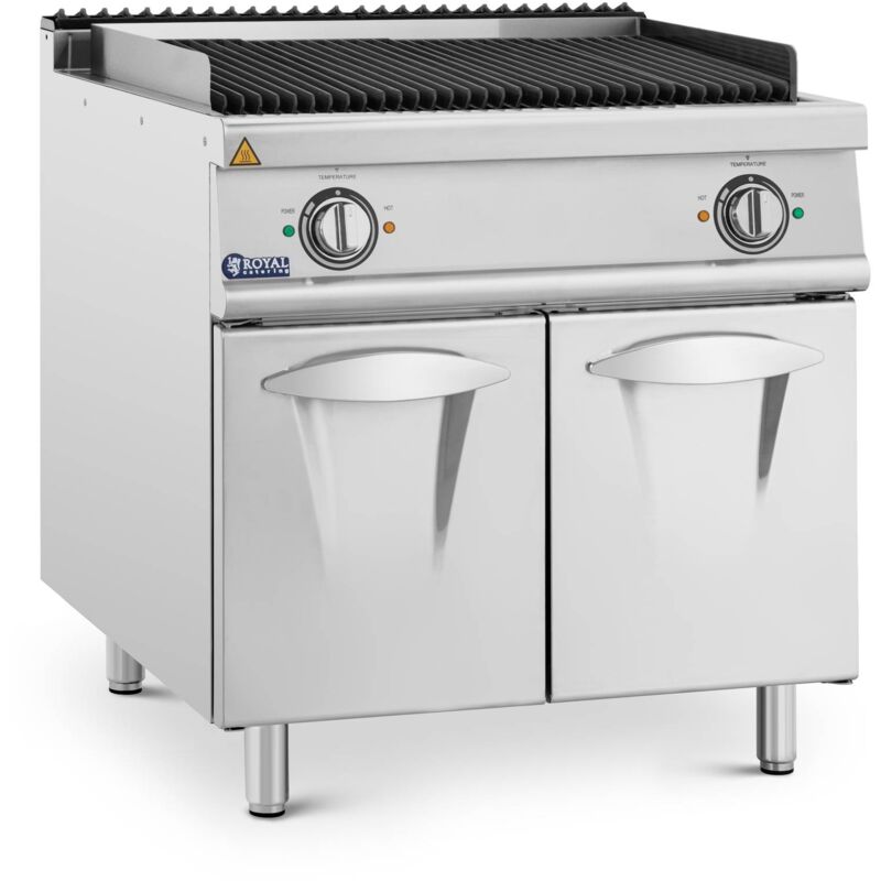 Royal Catering - Grill pierre de lave 8,1 kW 50 à 300 °c 400 v 80 x 73 cm Barbecue pierre de lave