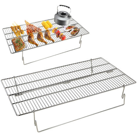 Grill Rack Folding Stove Grill Support Holder Heating Bracket with Supporting Plate
