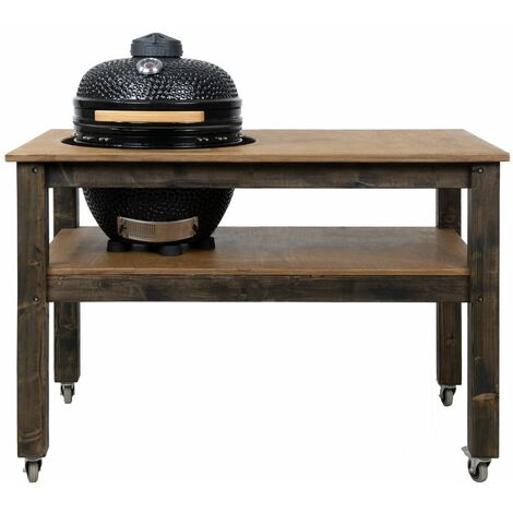 Grill Table with Wheels, BBQ Kitchen Space for Kamado Joe Big 2 (L-160cm W-90cm H-88cm)