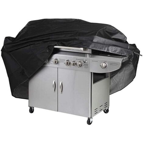 Grillabdeckung (145 x 61 x 117 cm), schützende Grillabdeckung, UV-beständig, wasserabweisend, feuchtigkeitsbeständig, mit Aufbewahrungstasche, Schwarz