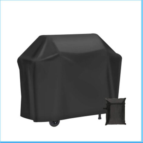 Grillabdeckung, strapazierfähige 210D Oxford-Plane, Schutz für Gasgrill, winddicht/UV-beständig/wasserdicht/feuchtigkeitsbeständig/staubdicht, 147 x 61 x 117 cm, Schwarz