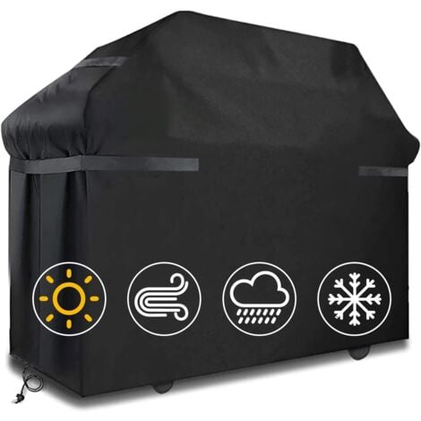 MEMKEY Grillabdeckungen, wasserdichte Grillabdeckung, winddichte, reißfeste Grillabdeckung mit Riemen und Aufbewahrungstasche (145 x 61 x 117 cm)