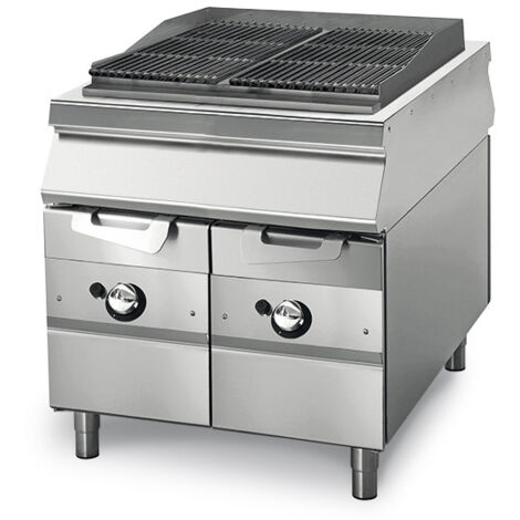Grillade Gaz sur Coffre avec Tiroirs à Eau, Cuisson en Fonte pour Viande/Poisson - Virtus