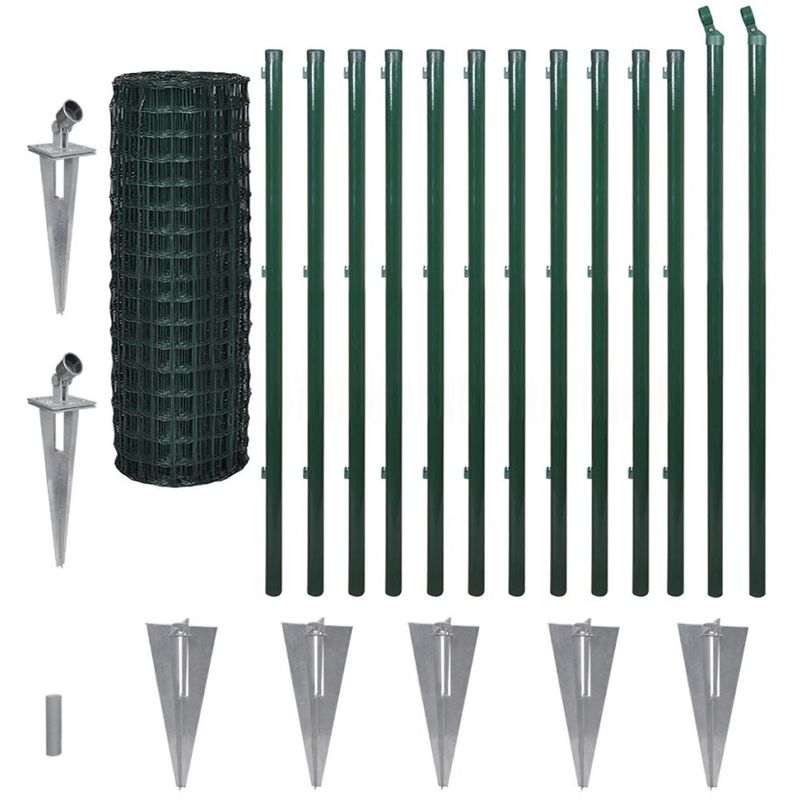 Vidaxl - Grillage 25 x 1,2 m avec les support pour jambe de force ¨¤ enfoncer