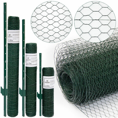 Rouleau de 0.5x5m Grillage Maille carrée 13 mm acier galvanisé plastifié  vert - Nature