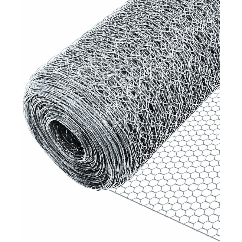Grillage acier galvanisé 1x50m - Maille hexagonal 13mm - Filet de clôture pour poulailler
