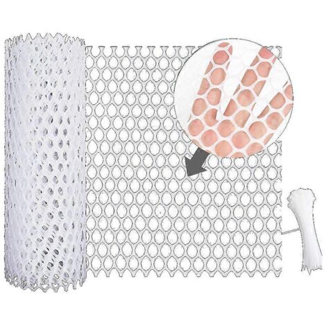 Grillage à poules en plastique, fil de clôture blanc