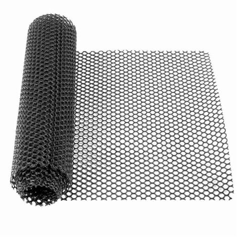 Grillage à poules en plastique noir de 15,7 pouces x 10 pieds pour le jardinage.