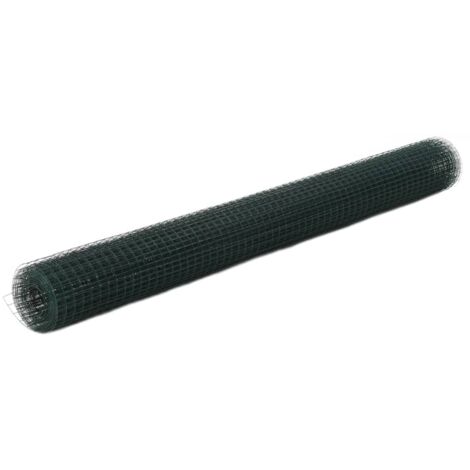 Grillage acier avec revêtement en PVC 10x1,5 m vert