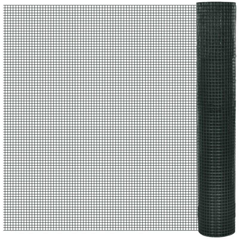Vidaxl - Grillage Acier galvanisé et revêtement en pvc 25 x 1 m Vert