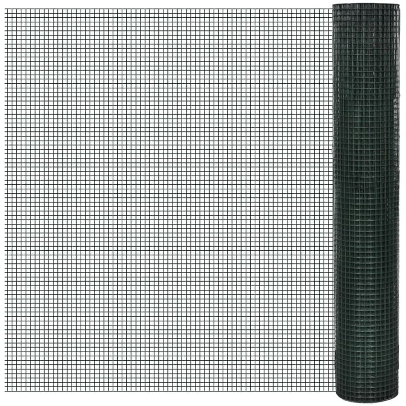 Grillage Acier galvanisé et revêtement en pvc 25 x 1 m Vert