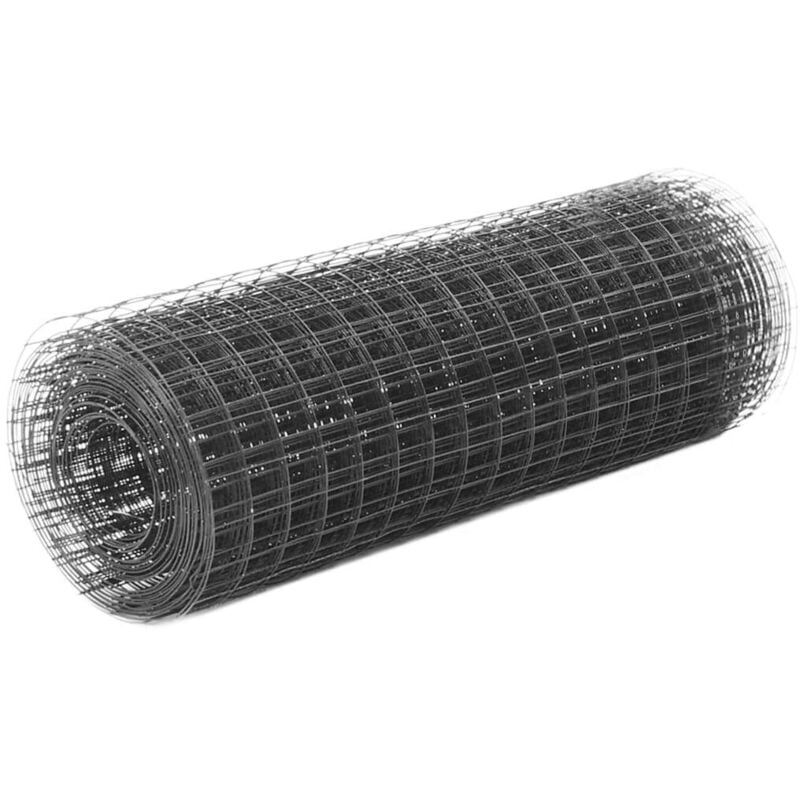 Grillage Acier avec revêtement en pvc 25x0,5 m Gris