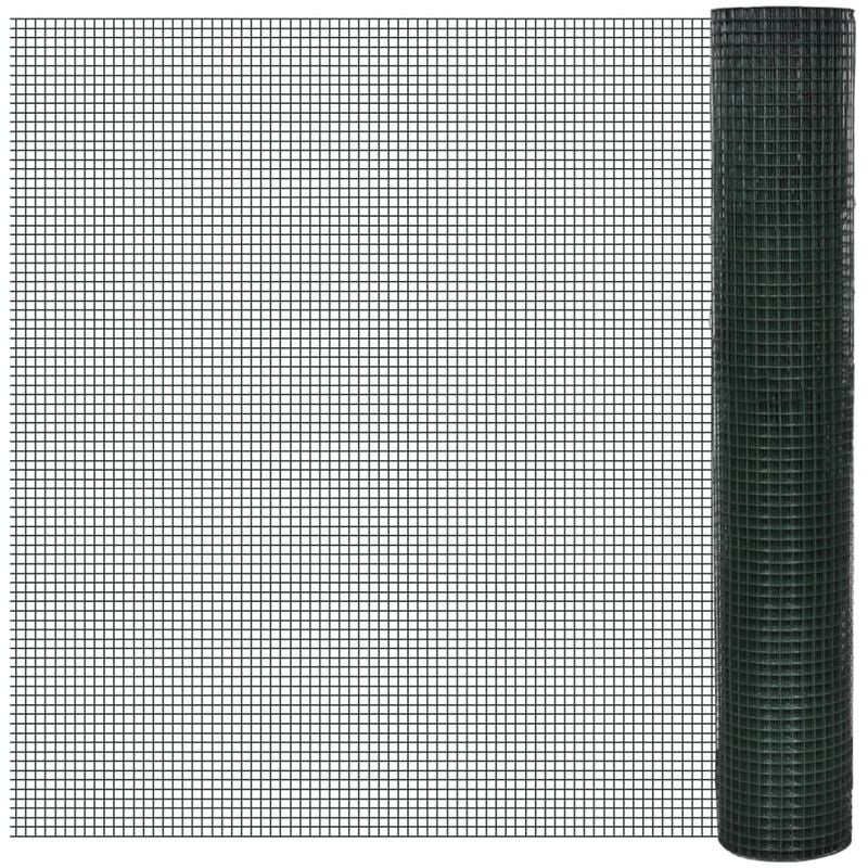 Vidaxl - Grillage Acier galvanisé et revêtement en pvc 10 x 1 m Vert