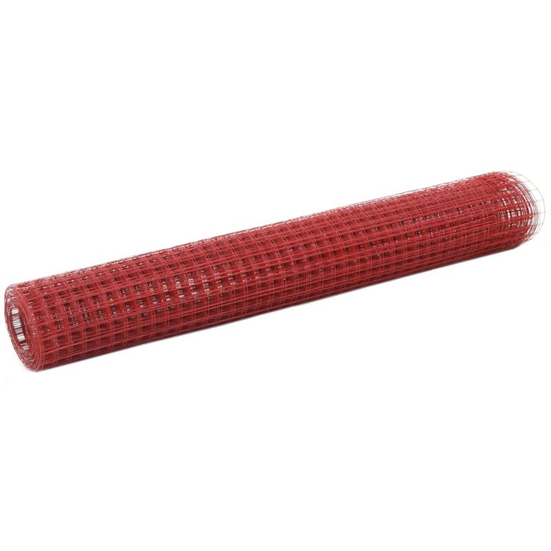 Grillage Acier avec revêtement en pvc 25x1 m Rouge