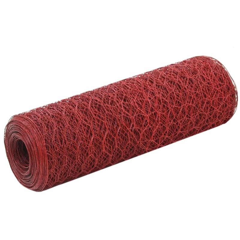 Grillage Acier avec revêtement en pvc 25x0,5 m Rouge Vidaxl