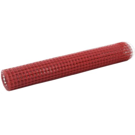 Grillage Acier avec revêtement en PVC 25x1 m Rouge 2