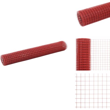 Grillage Acier avec revêtement en PVC 25x1 m Rouge - Grillage - Grillages - Clôture - Clôtures