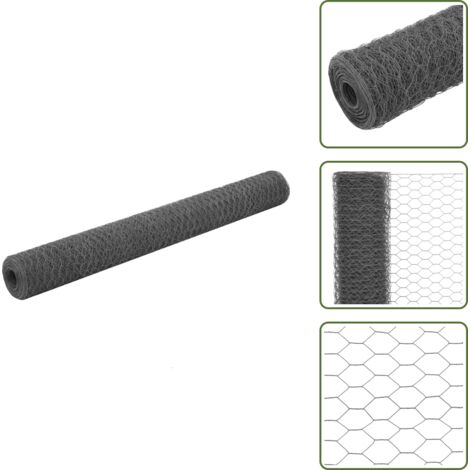 Grillage Acier avec revêtement en PVC 25x1,2 m Gris - Grillage - Grillages - Clôture - Clôtures