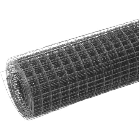 Grillage acier avec revêtement en PVC 25x1,5 m gris CFW824009