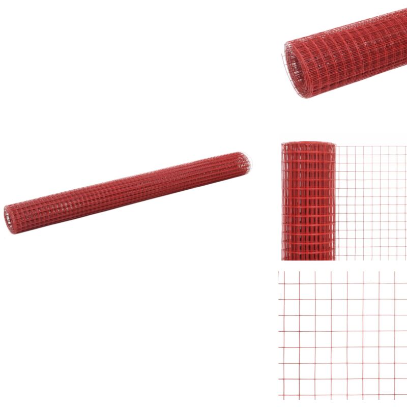 Grillage Acier avec revêtement en pvc 25x1,5 m Rouge - Grillage - Grillages - Clôture - Clôtures