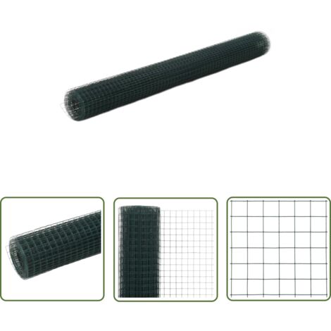 Grillage Acier avec revêtement en PVC 25x1,5 m Vert 2