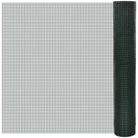 Grillage Acier galvanisé et revêtement en PVC 25 x 1 m Vert