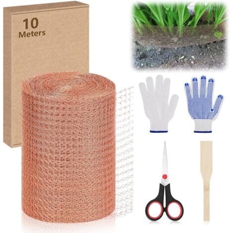 Grillage anti-rongeur en cuivre pur 10m – Répulsif pour souris, rats, escargots – Utilisation intérieure et extérieure – Non rouillant