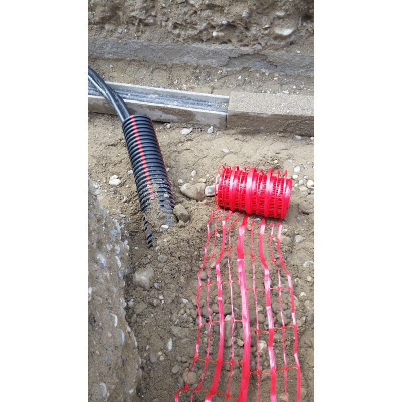 Grillage avertisseur eurek blanc - Largeur : 30 cm - Longueur : 100 mètres - courant