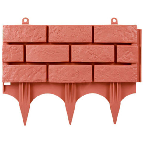 Grillage de Jardin en Plastique Faux Briques Rouge 44x32cm 1 Panneau Bordure Moderne Flexible et Léger pour Plates-bandes Allées Pelouse