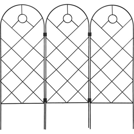 Grillage de Jardin Plante en Fer Noir 58x20cm pour Vignes, Décoratif, Facile à Installer