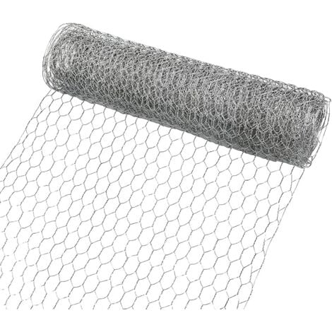 Grillage à poule en métal galvanisé hexagonal de 0,35 x 4 m (maille légère)  pour