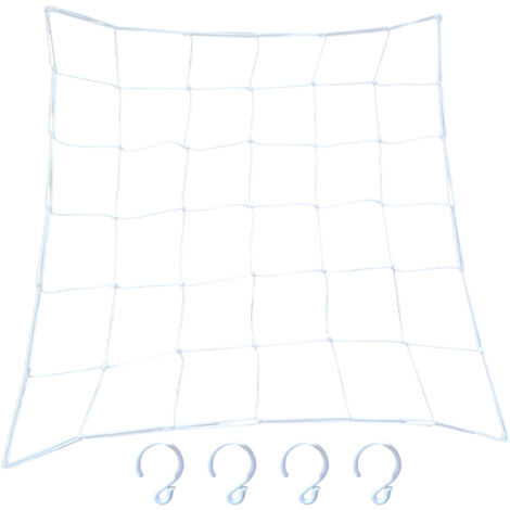 Grillage Élastique de Support pour Plantes Trellis Latex 90x90cm (Blanc/Noir) avec 4 Crochets Structure Résistante pour Fruits et Fleurs