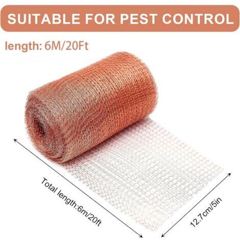 Grillage en cuivre 12,7 cm x 6 m – Grillage 100 % cuivre pur – Résistant aux rongeurs et aux escargots – Protège efficacement les parterres de fleurs surélevés