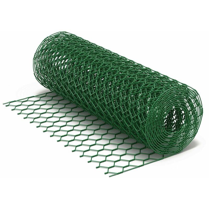 Grillage fil de volière en vert avec maille de 25 x 25mm rouleau 120 cm x 10 m