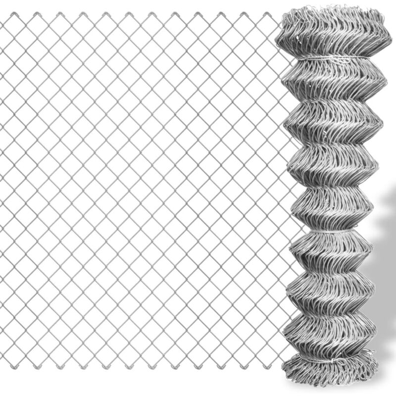 Clôture à mailles losangées Acier galvanisé 25x1,5 m Argenté