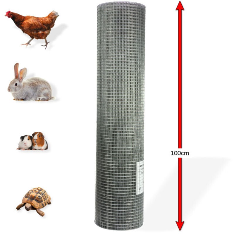 Dema - Grillage galvanisé à maille carrée 13 mm 1 x 20 m