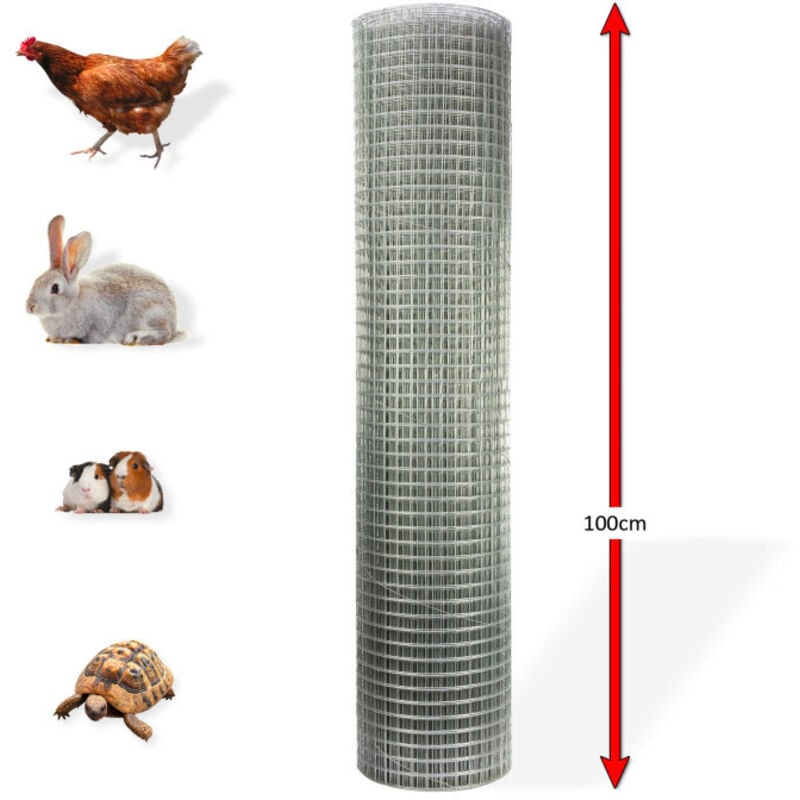 Dema - Grillage galvanisé à maille carrée 19 mm 1 x 20 m