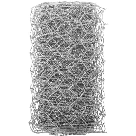 Grillage galvanisé pour clôture de jardin, grillage hexagonal en acier galvanisé avec finition antirouille, durable et robuste, flexible et