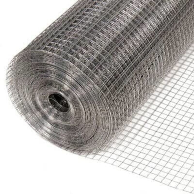 Destockoutils - Grillage galvanisé soudé maille carrée pour volière 1m x 25 m