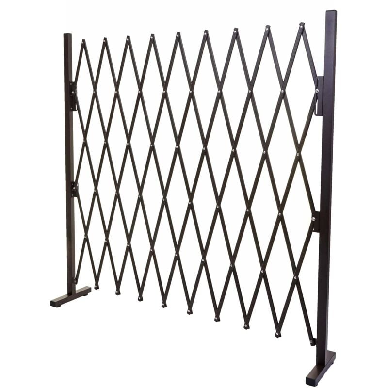 Grillage HHG-930, grille protectrice télescopique, aluminium marron, hauteur 153cm, largeur 32-265cm