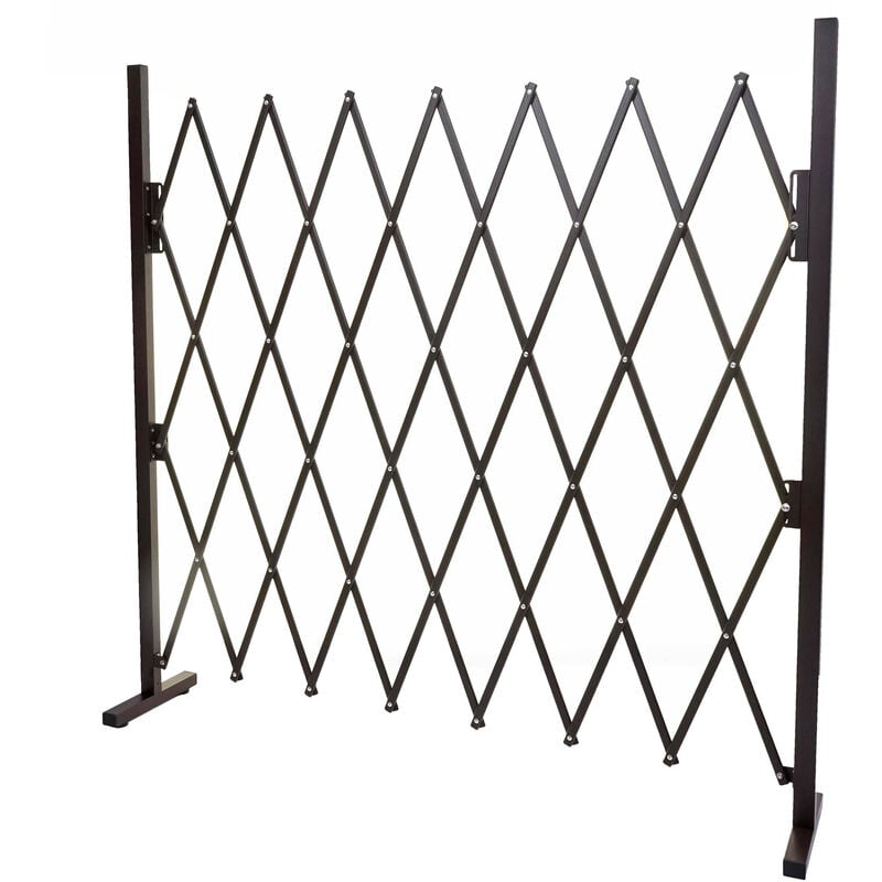 Grillage HWC-B34, grille protectrice télescopique, aluminium marron - hauteur 153cm, largeur 28-200cm
