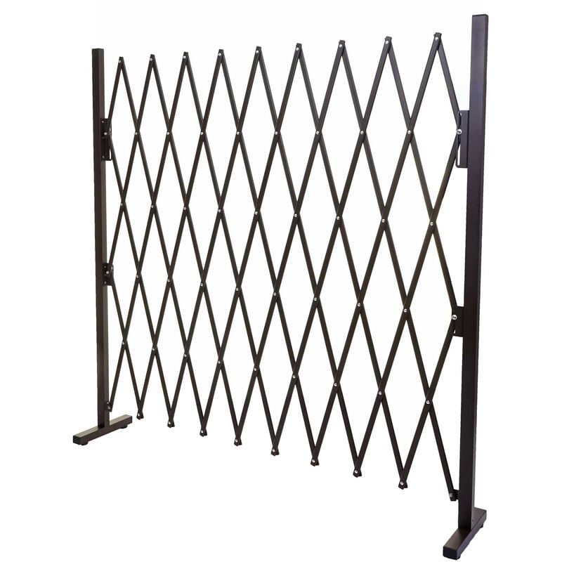 Grillage HWC-B34, grille protectrice télescopique, aluminium marron - hauteur 153cm, largeur 32-265cm