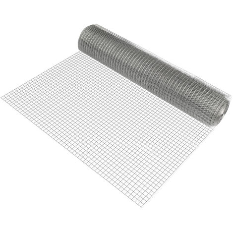 [pro.tec] 1x rouleau grillage métallique (mailles carrées)(1m x  25m)(galvanisé) grille soudée grillage volière grillage clôture