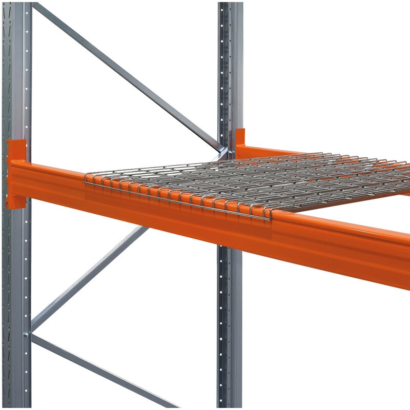 Grillage métallique Plancher supplémentaire pour slp étagère à palettes système à visser et à enficher 2 segments LxP 182.5x110cm Capacité de charge