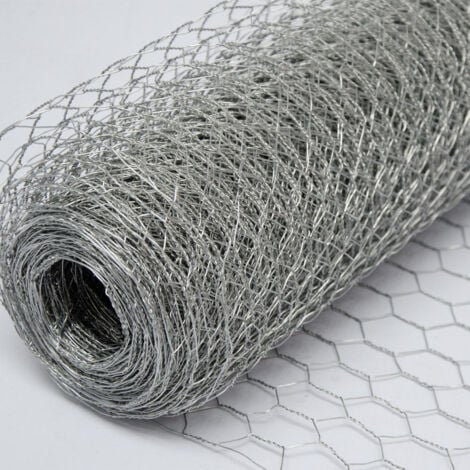 Grillage Métallique pour Cloture | Maillage Hexagonal 25x25mm | Longueur 25m | Hauteur 75cm | Clôture pour animaux et plantes | Galvanisé 0.8mm