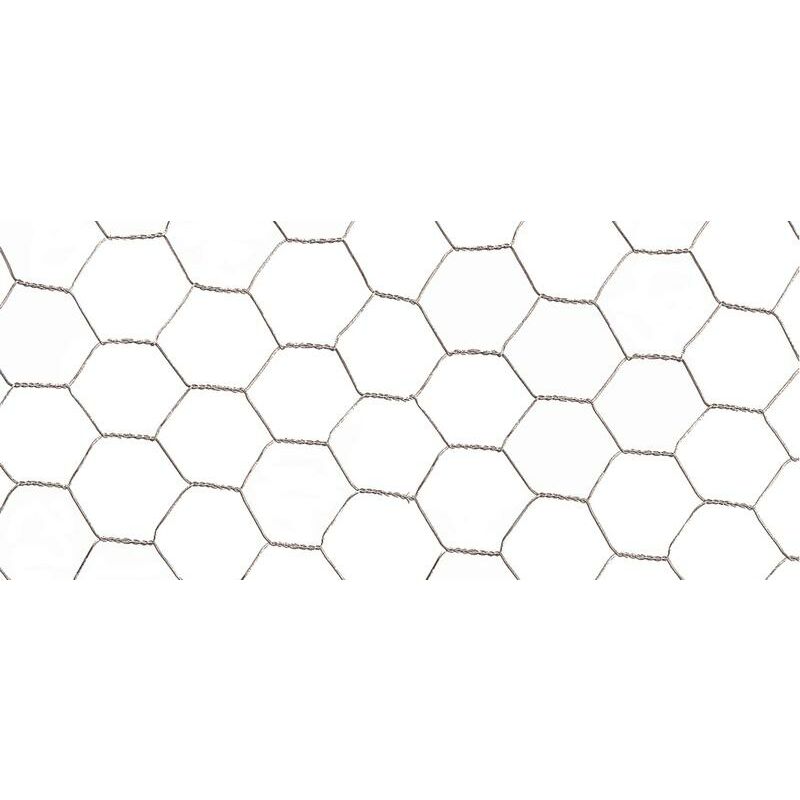Grillage métalique 1,5 x 25 m - maille 25 x 0,8 mm - structure hexagonale - triple torsion - Nortene