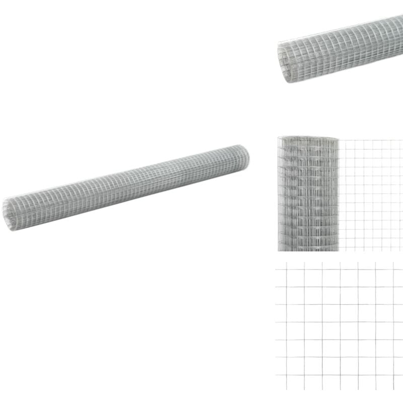 Grillage pour volière acier galvanisé 10x1,5 m argenté - Clôture Métallique - Grillage Agricole - Clôture Pliable - Clôture Jardin - Protection